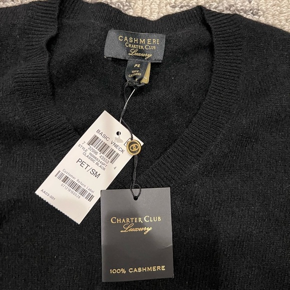 Charter club cashmere basic v-neck sweater - Picture 2 of 5
